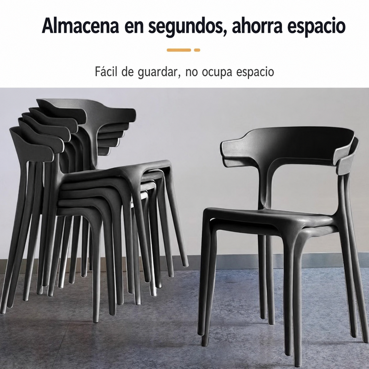 Sillas de comedor nórdicas de plástico con respaldo - 10