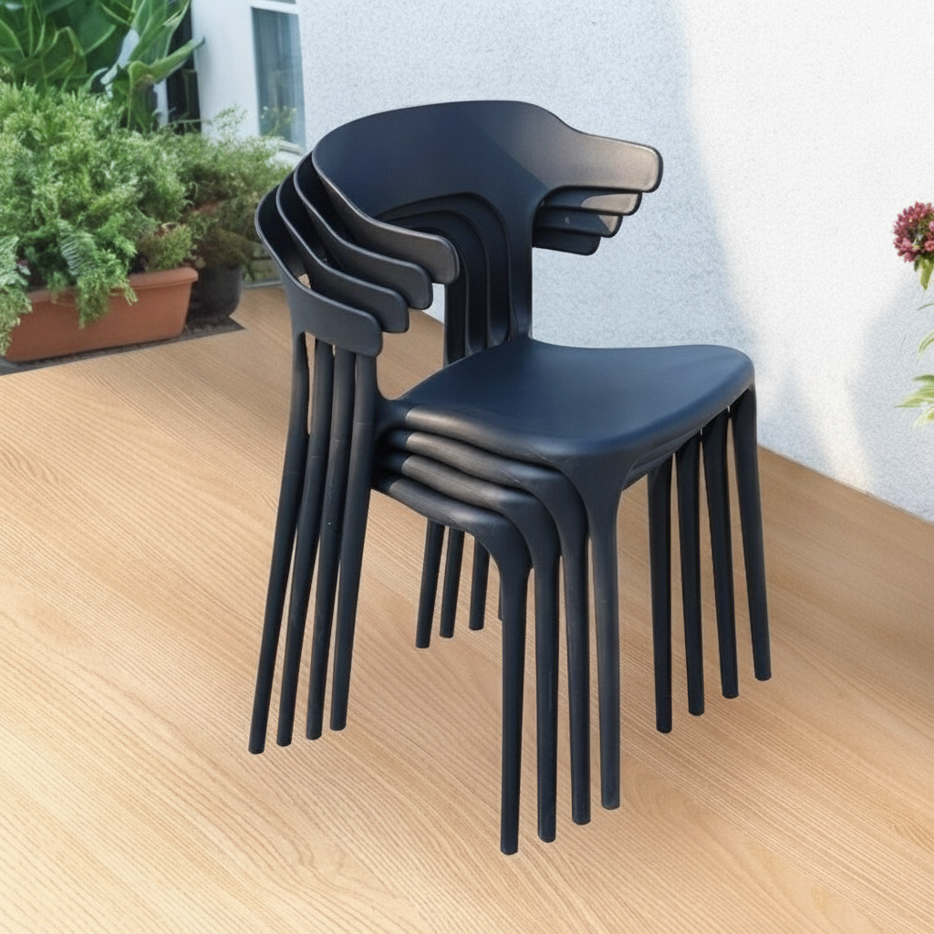 Sillas de comedor nórdicas de plástico con respaldo - 11