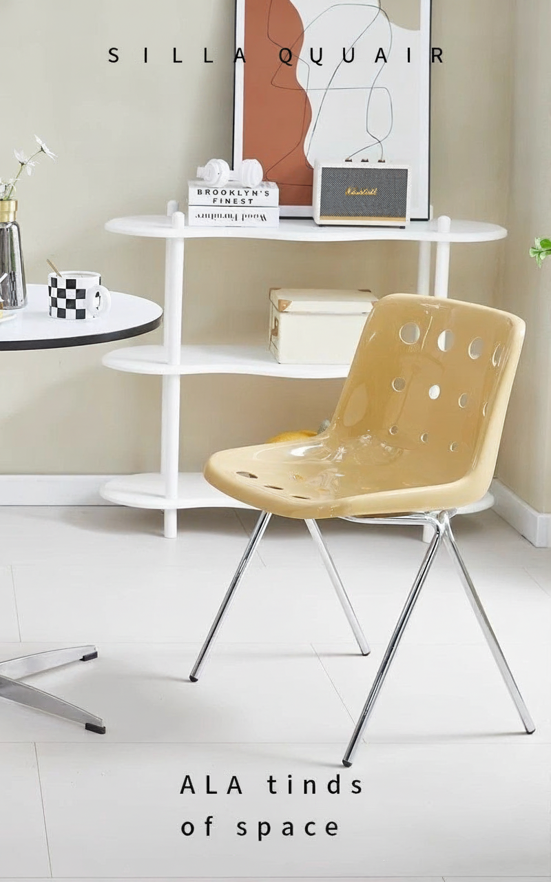 Silla Queso Vintage con Respaldo de Metal | Estilo Aesthetic - 12