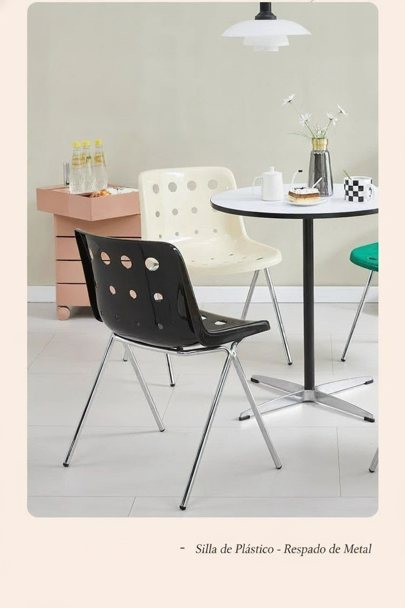 Silla Queso Vintage con Respaldo de Metal | Estilo Aesthetic - 13