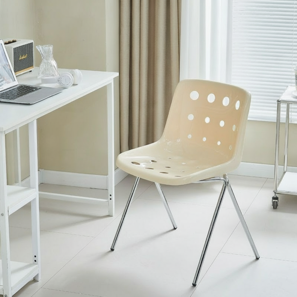 Silla Queso Vintage con Respaldo de Metal | Estilo Aesthetic - 3