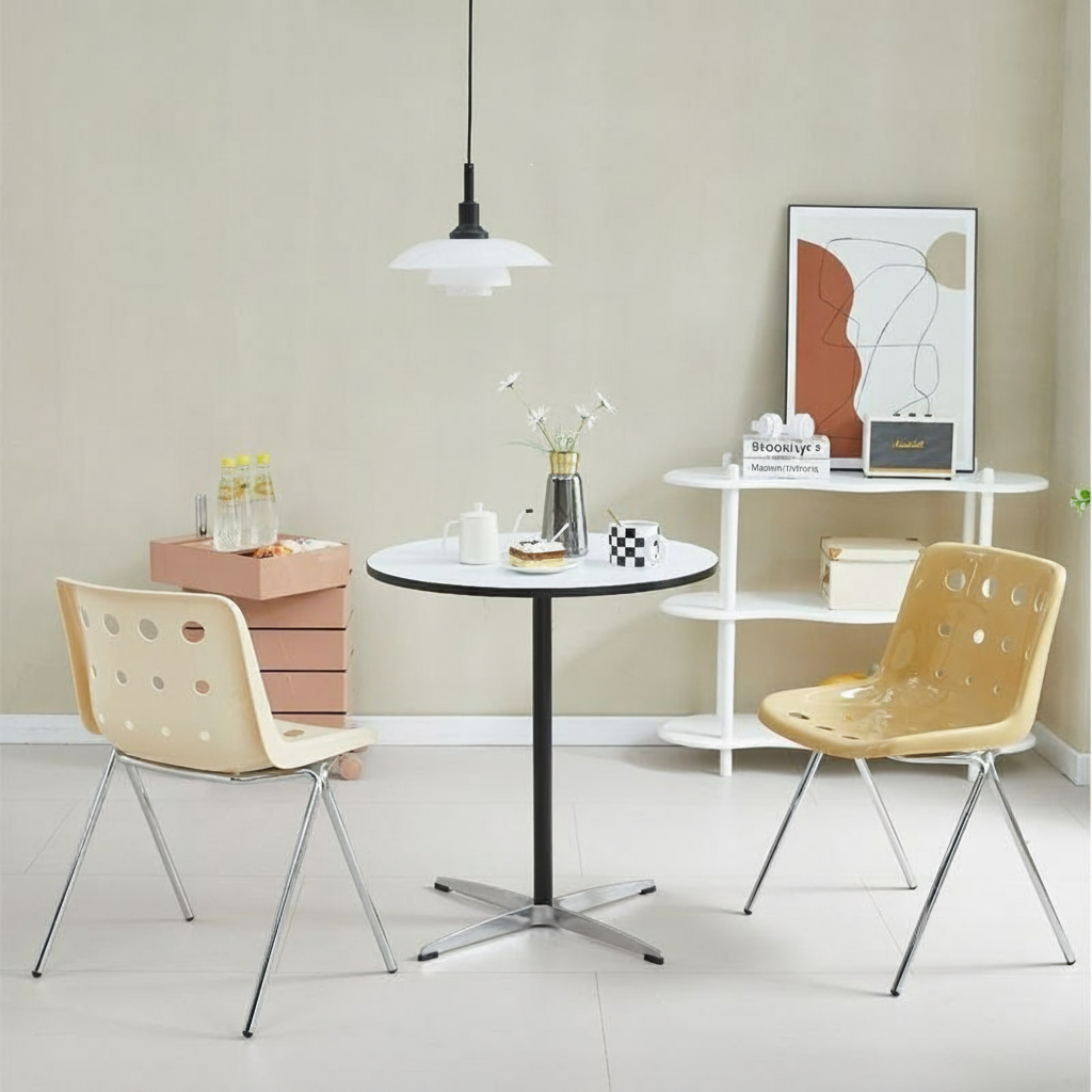 Silla Queso Vintage con Respaldo de Metal | Estilo Aesthetic - 4