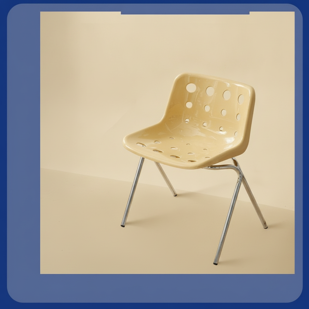 Silla Queso Vintage con Respaldo de Metal | Estilo Aesthetic - 8