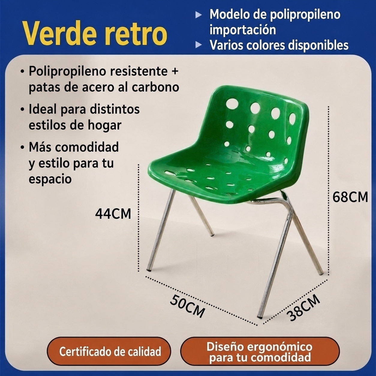 Silla Queso Vintage con Respaldo de Metal | Estilo Aesthetic