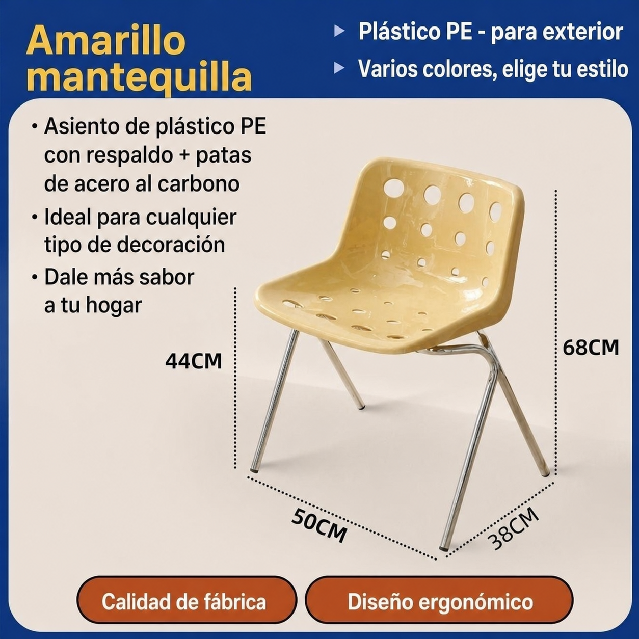 Silla Queso Vintage con Respaldo de Metal | Estilo Aesthetic