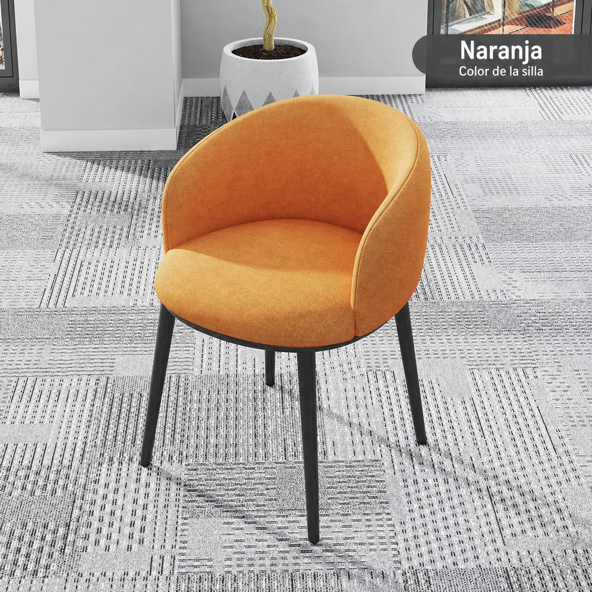 Silla Nórdica con Respaldo Tapizado y Brazos – Comedor - 1