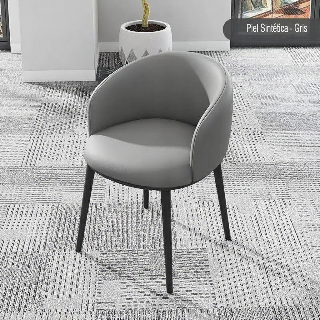 Silla Nórdica con Respaldo Tapizado y Brazos – Comedor - 15