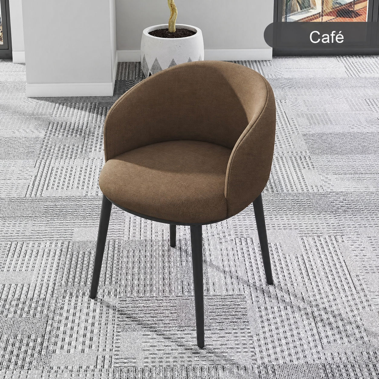 Silla Nórdica con Respaldo Tapizado y Brazos – Comedor - 4
