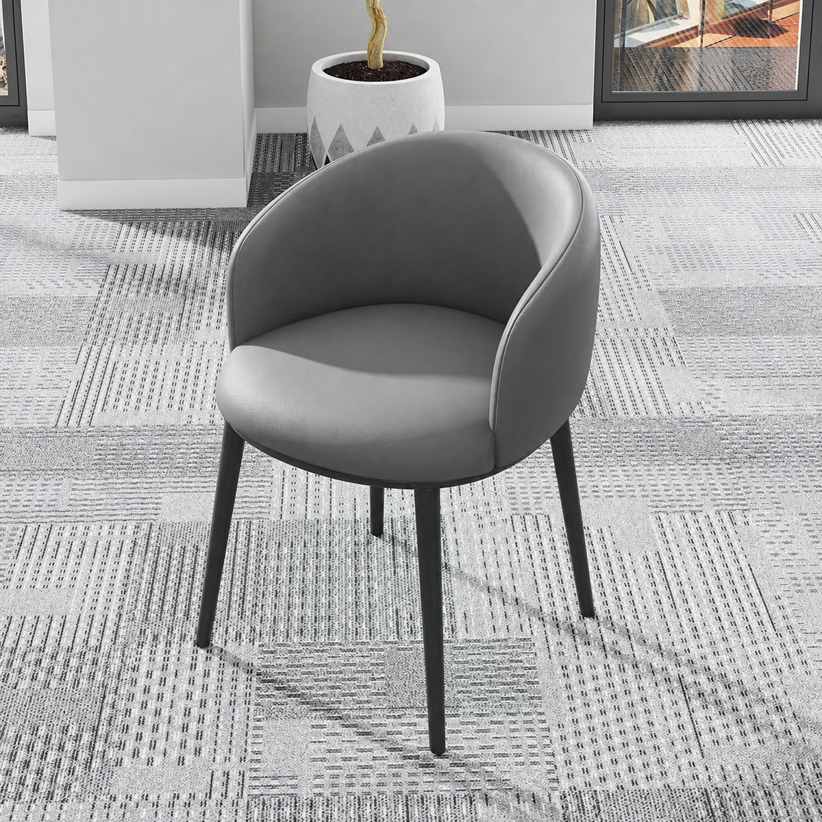 Silla Nórdica con Respaldo Tapizado y Brazos – Comedor