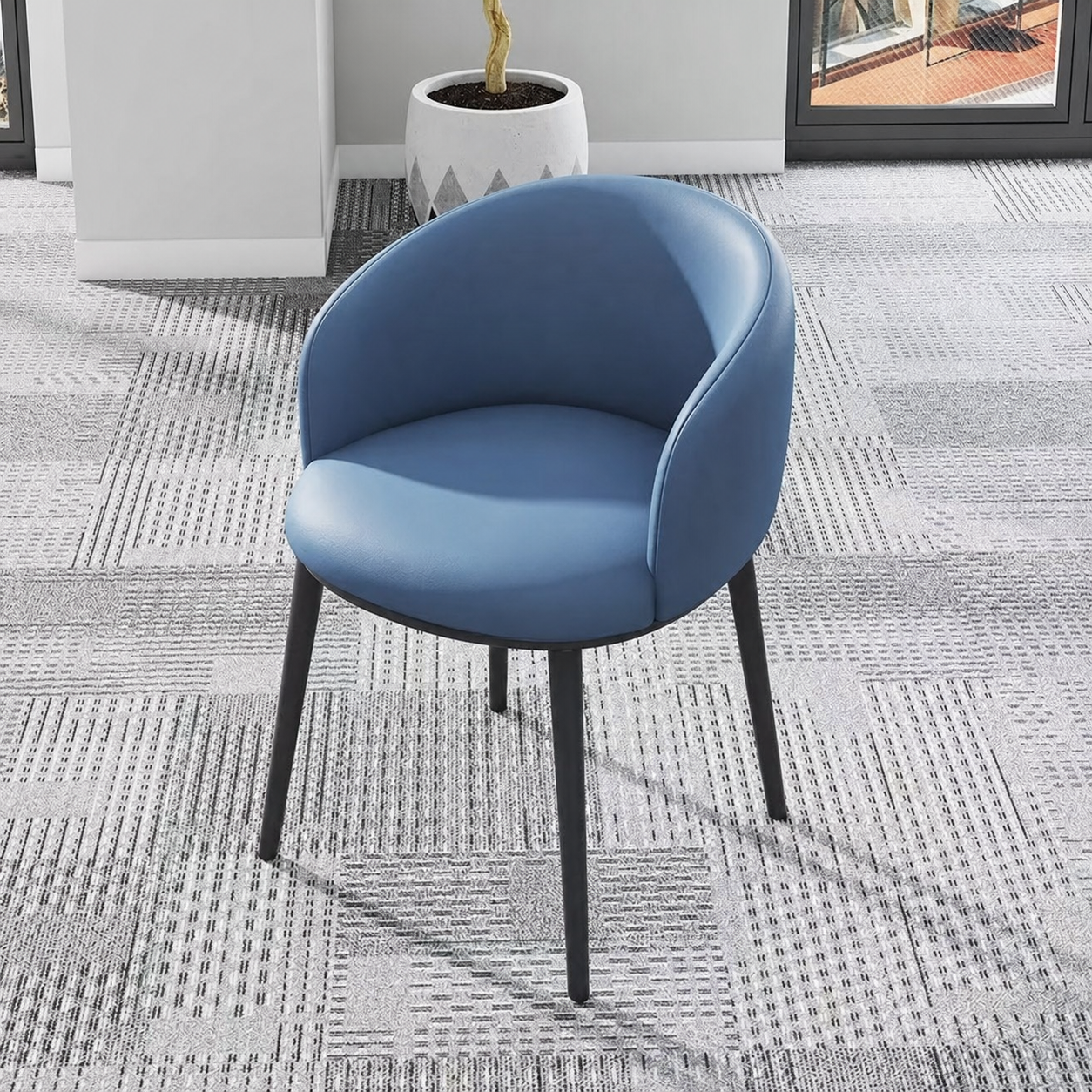 Silla Nórdica con Respaldo Tapizado y Brazos – Comedor