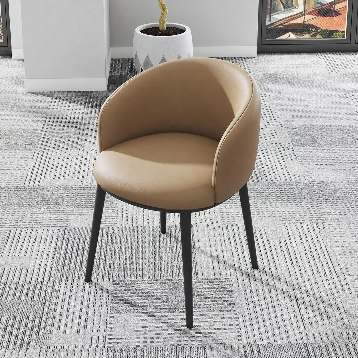 Silla Nórdica con Respaldo Tapizado y Brazos – Comedor