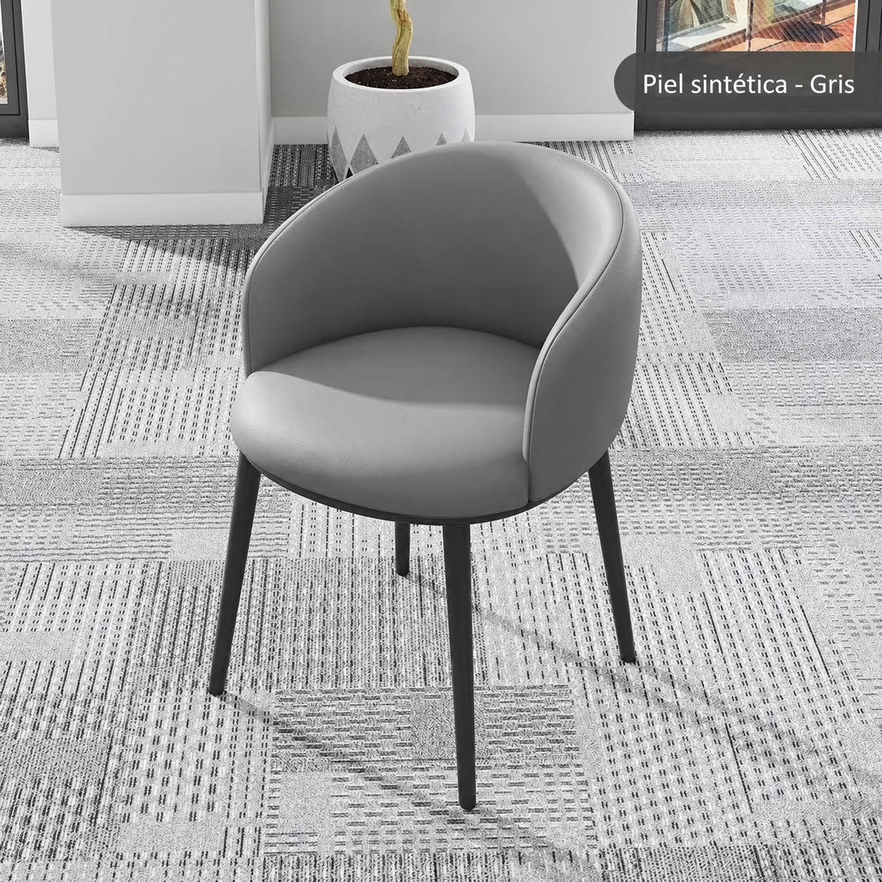 Silla Nórdica con Respaldo Tapizado y Brazos – Comedor
