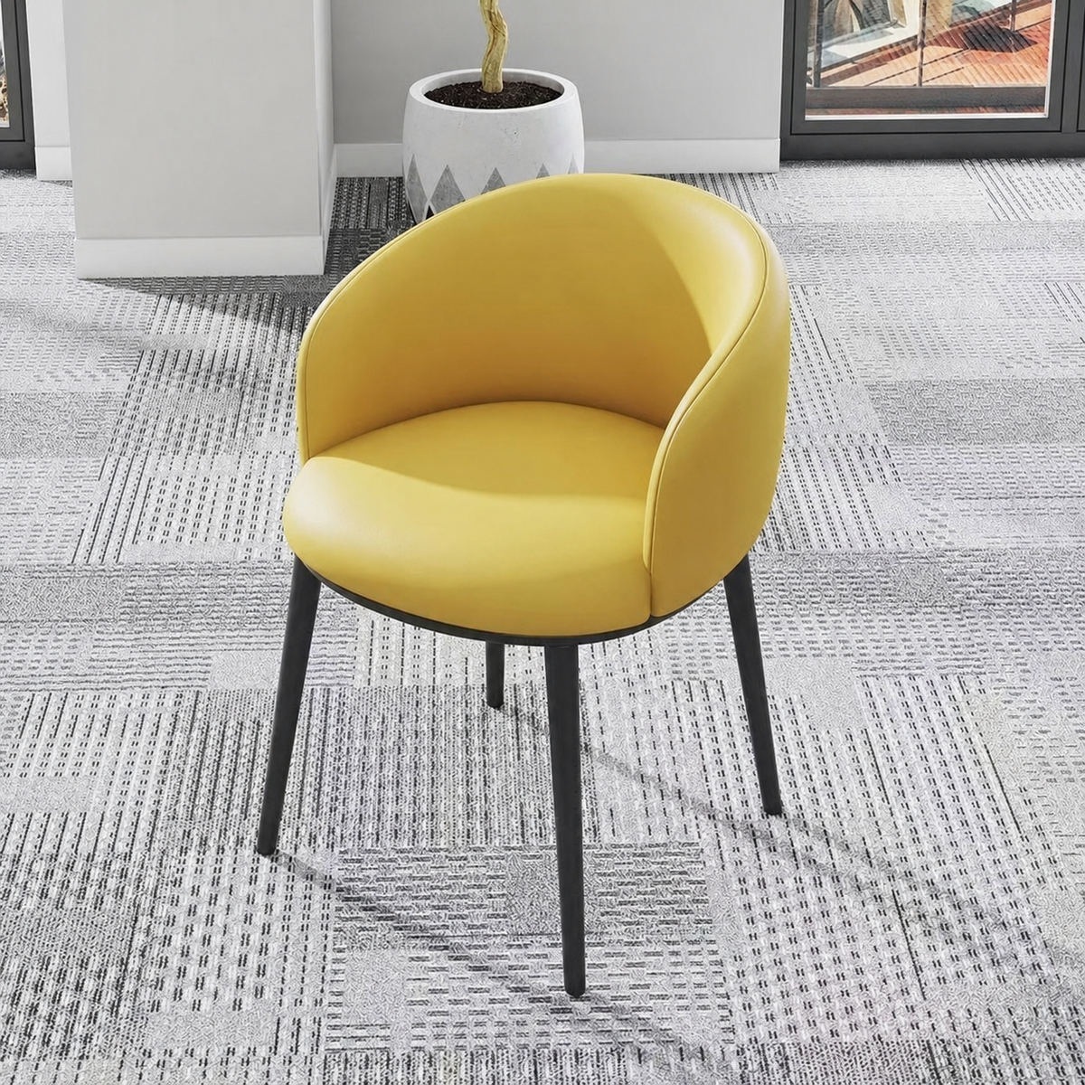 Silla Nórdica con Respaldo Tapizado y Brazos – Comedor