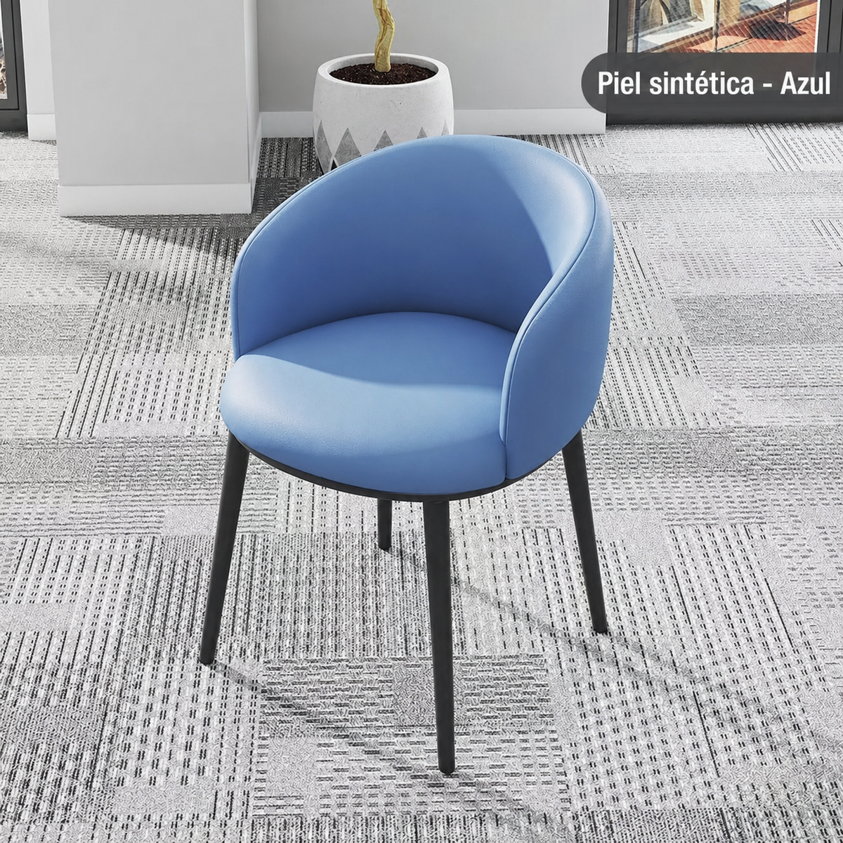 Silla Nórdica con Respaldo Tapizado y Brazos – Comedor
