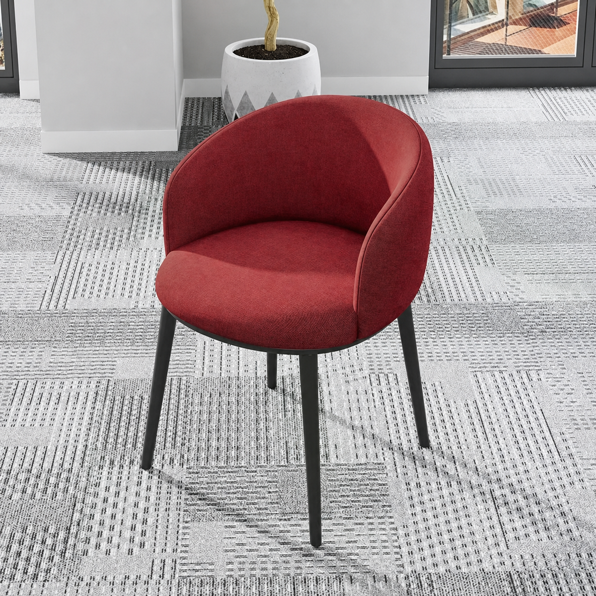 Silla Nórdica con Respaldo Tapizado y Brazos – Comedor