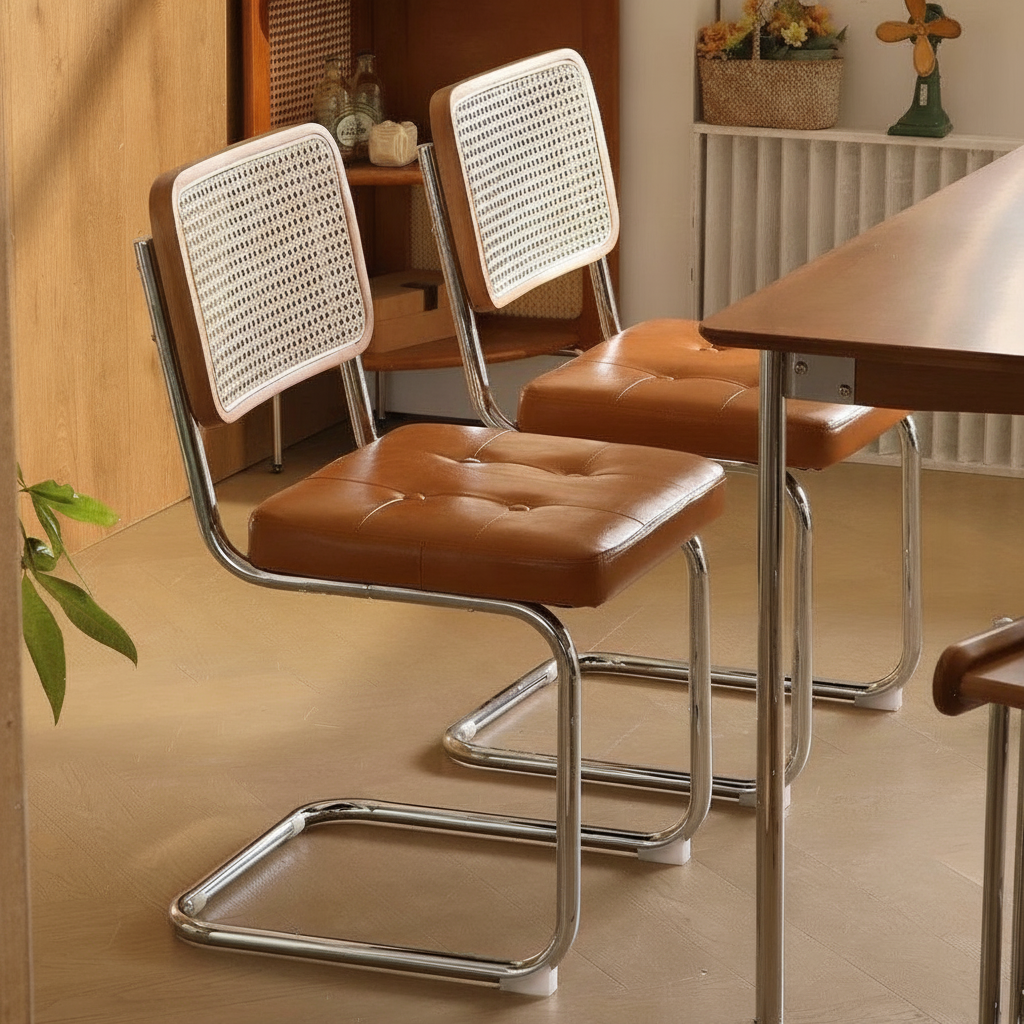 Silla retro estilo rattan para comedor y terraza - 11