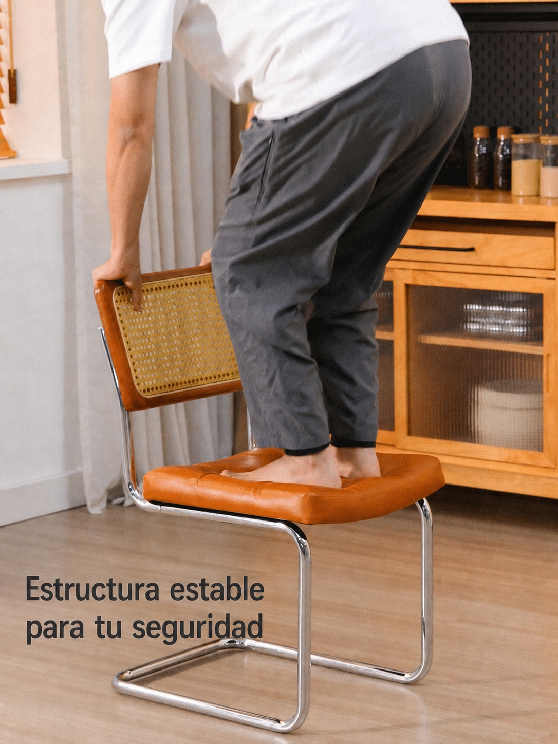 Silla retro estilo rattan para comedor y terraza - 16