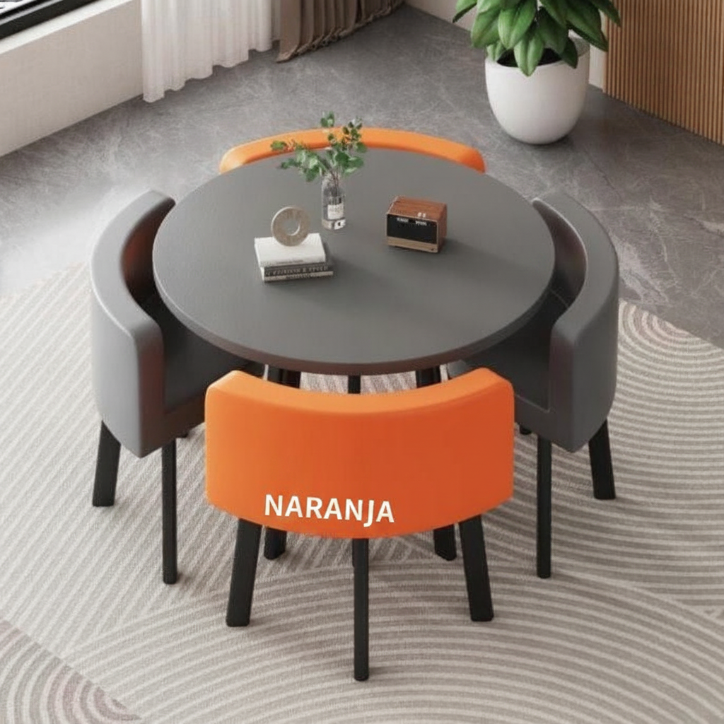 Juego de comedor 1 mesa + 4 sillas estilo italiano - 4