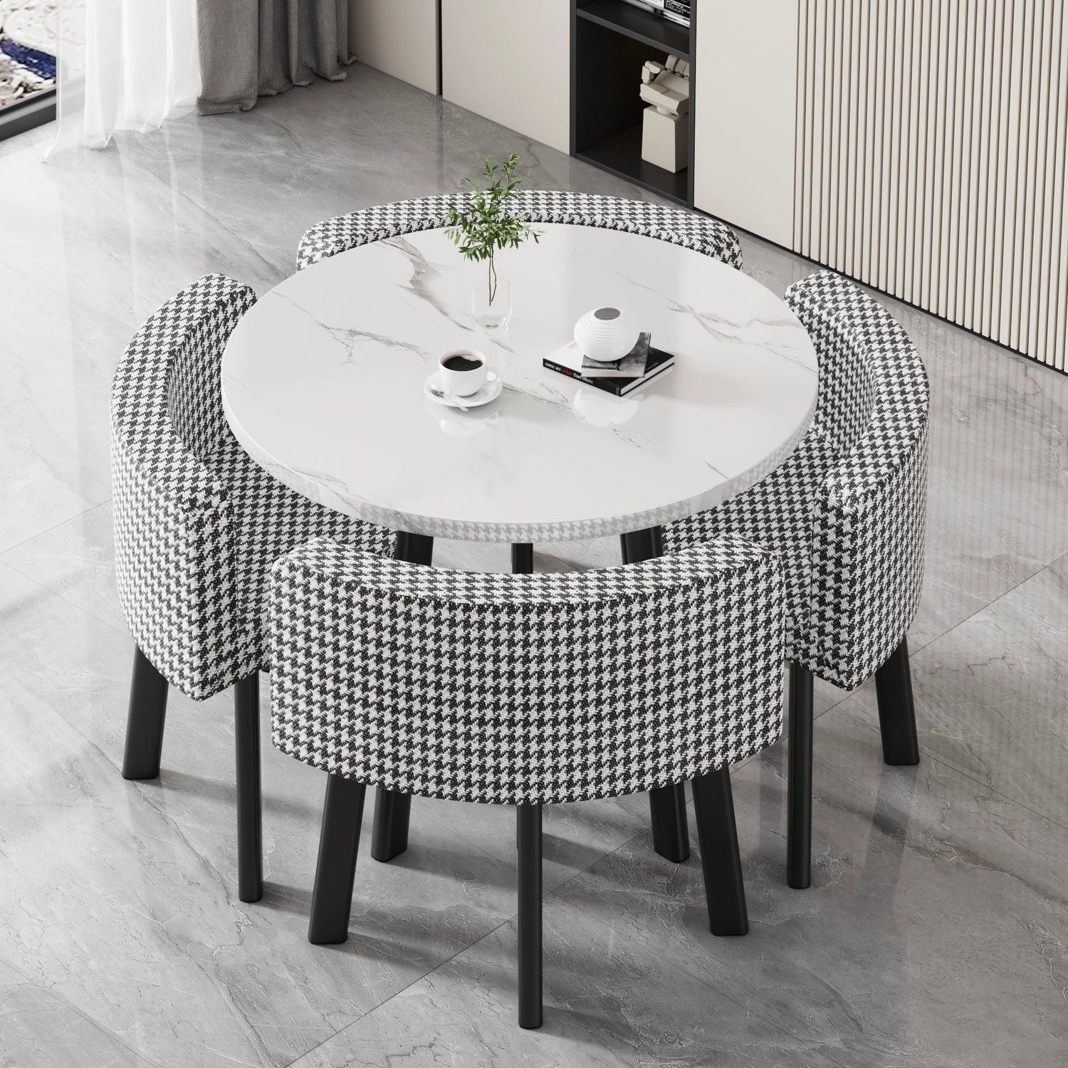 Juego de comedor 1 mesa + 4 sillas estilo italiano