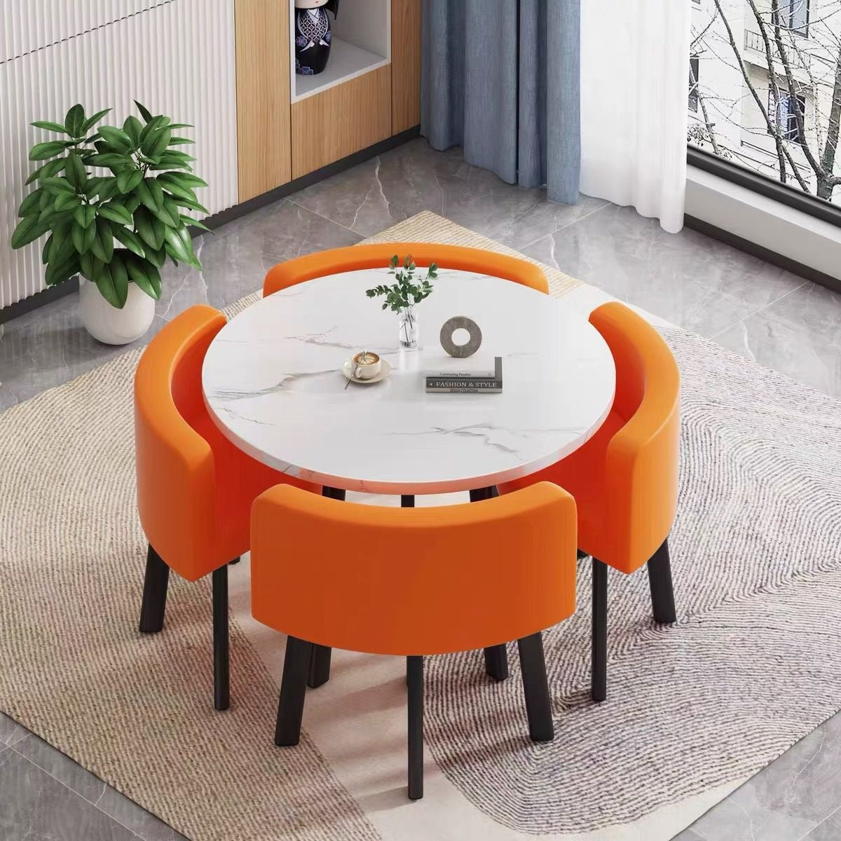 Juego de comedor 1 mesa + 4 sillas estilo italiano