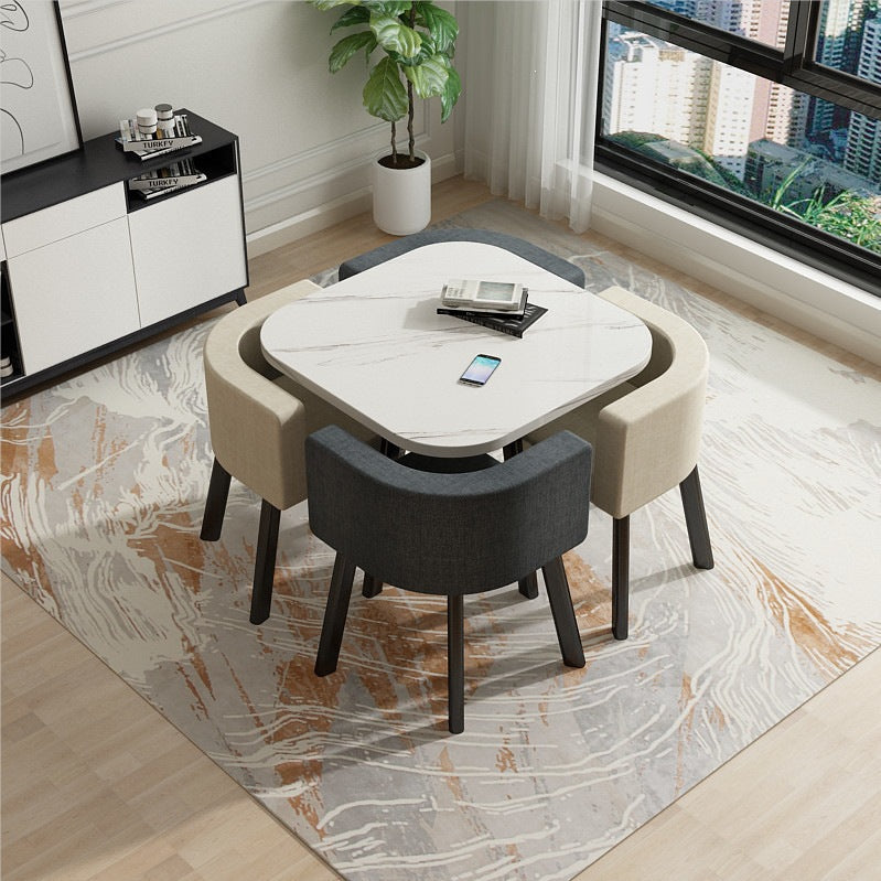 Juego de comedor 1 mesa + 4 sillas estilo italiano