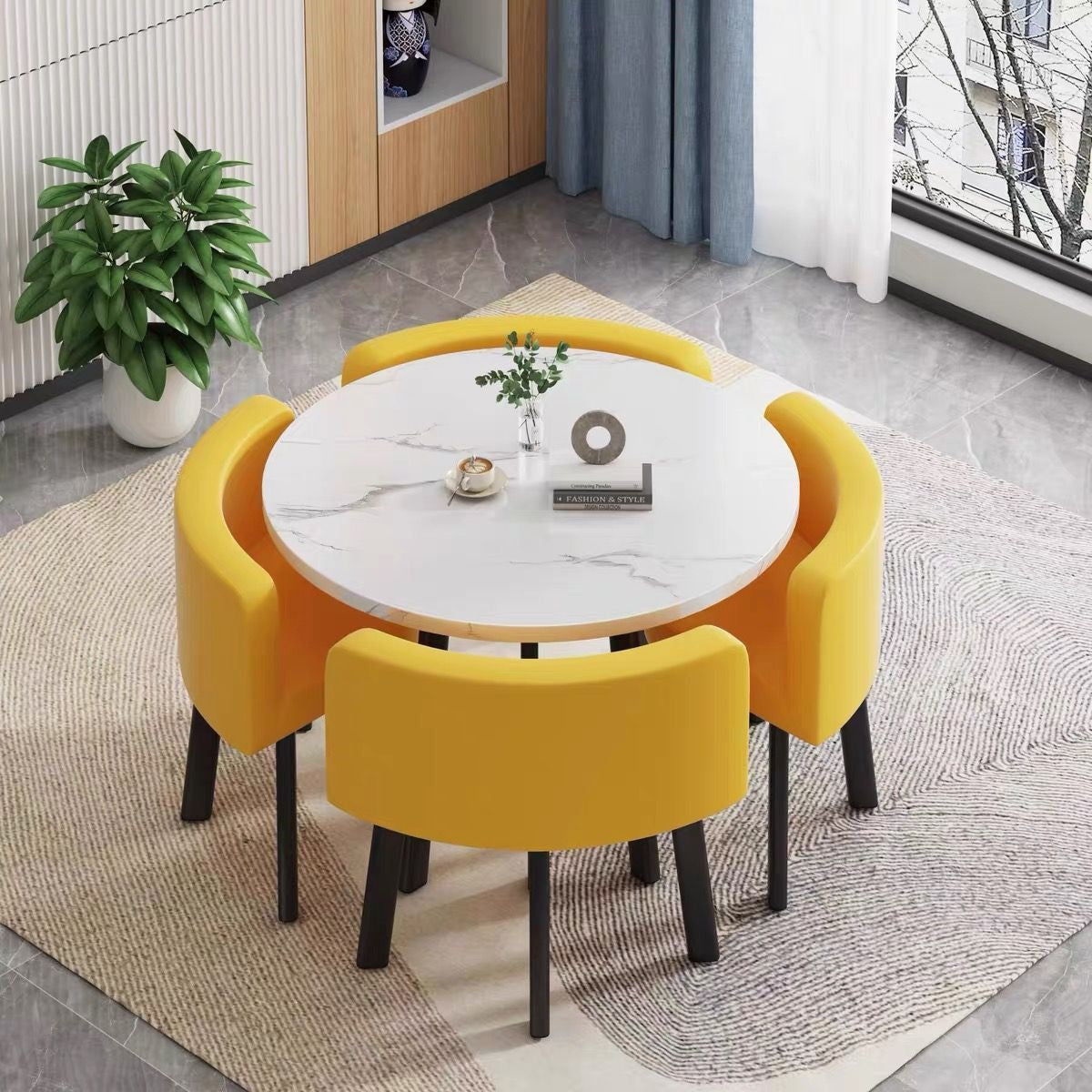 Juego de comedor 1 mesa + 4 sillas estilo italiano