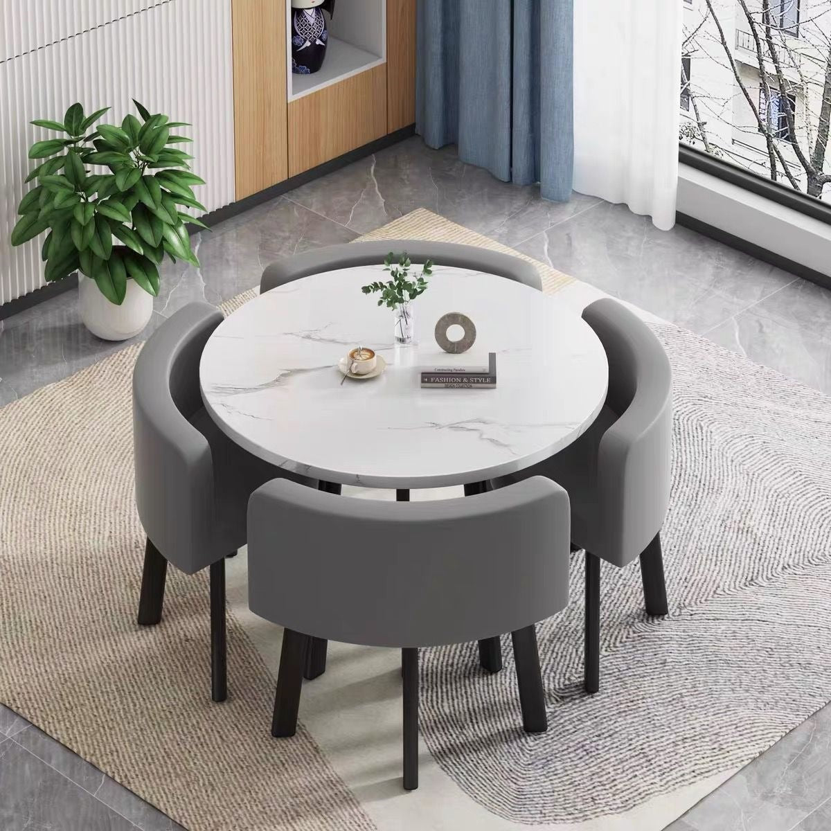 Juego de comedor 1 mesa + 4 sillas estilo italiano