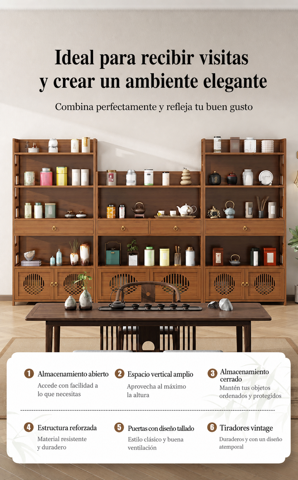 Estante de bambú para té y utensilios de cocina - 14