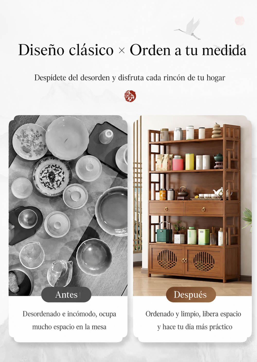 Estante de bambú para té y utensilios de cocina - 15