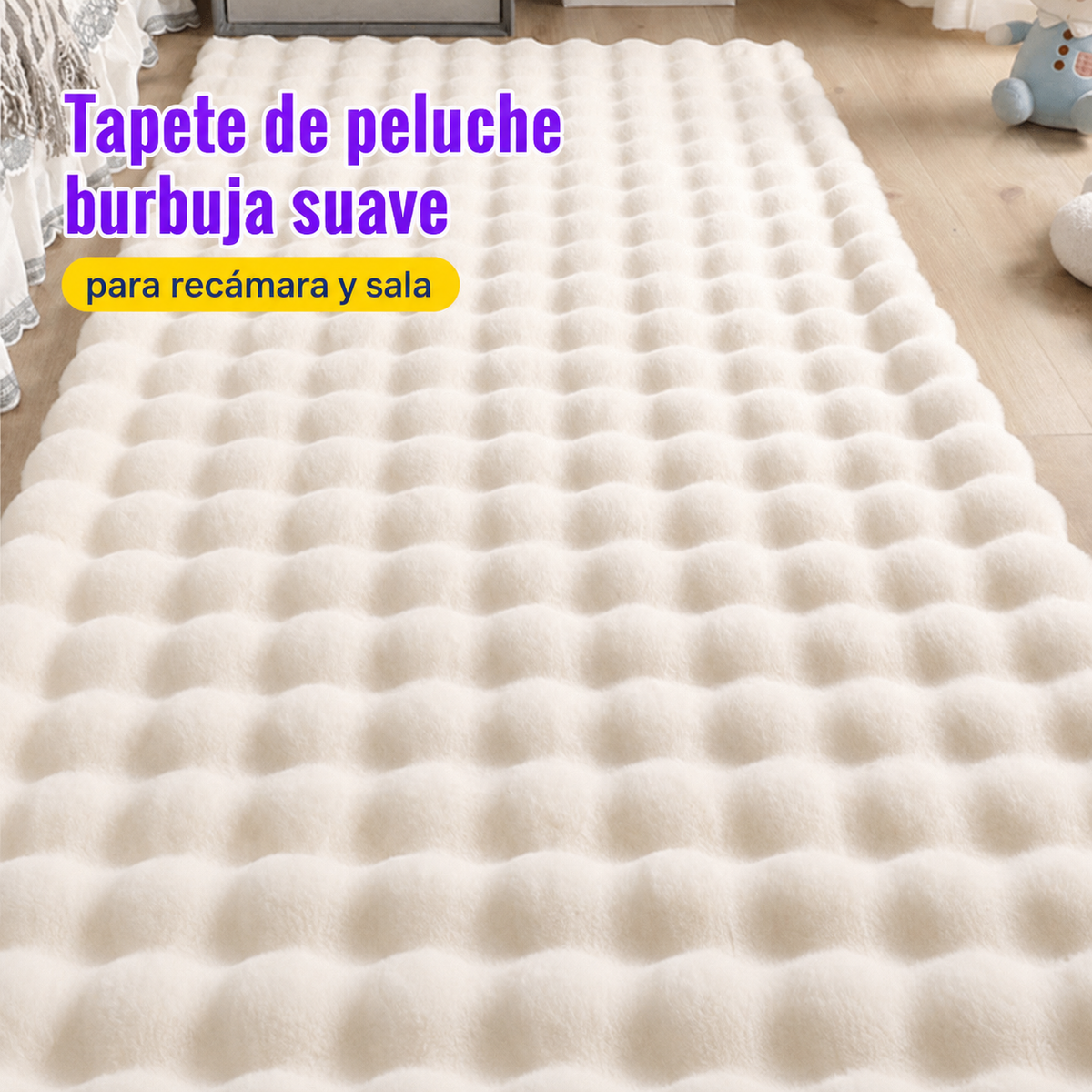 Tapete de peluche burbuja suave para recámara y sala - 1