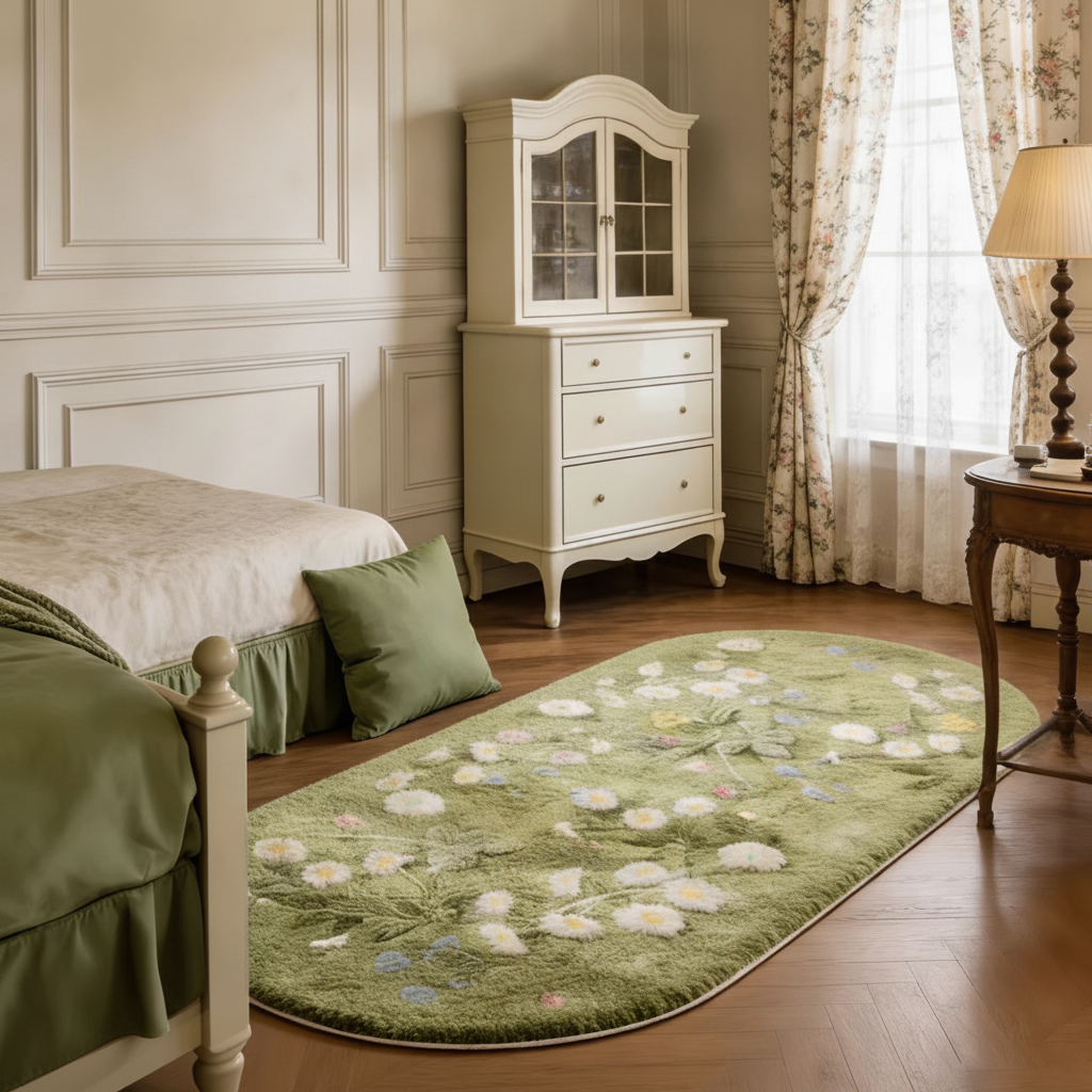Tapete de Pie de Cama floral - 3