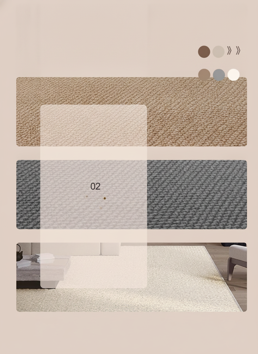 Tapete Minimalista Efecto Sisal Sala y Recámara Lavable - 9