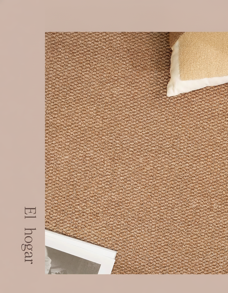 Tapete Minimalista Efecto Sisal Sala y Recámara Lavable - 11
