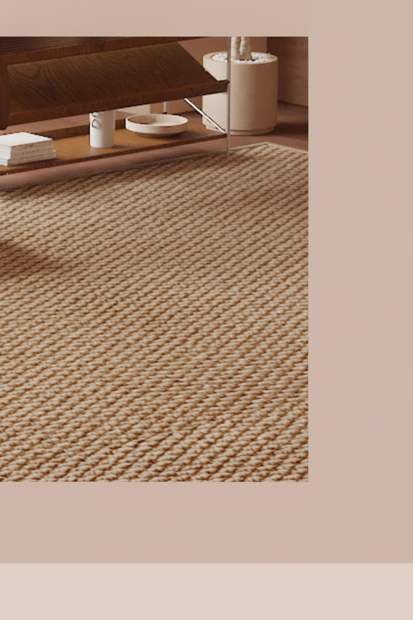 Tapete Minimalista Efecto Sisal Sala y Recámara Lavable - 12