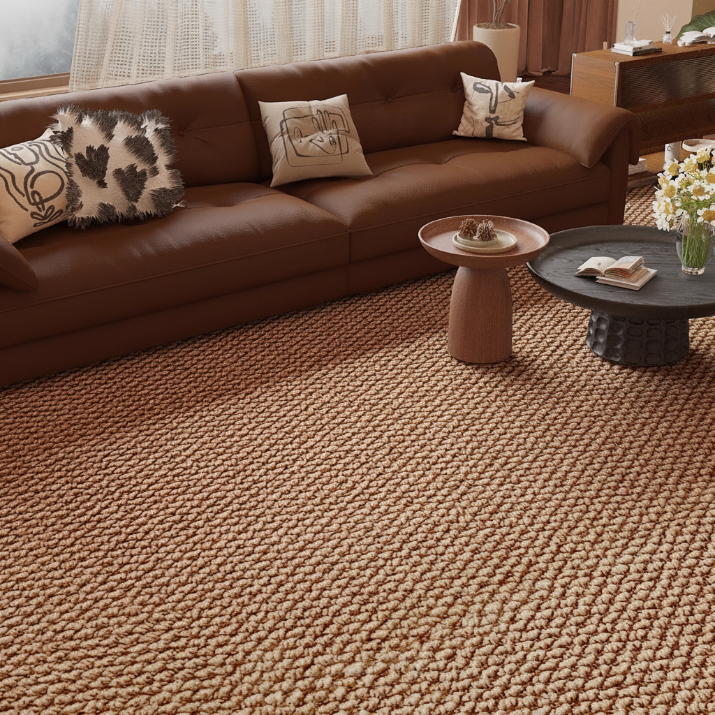 Tapete Minimalista Efecto Sisal Sala y Recámara Lavable - 2