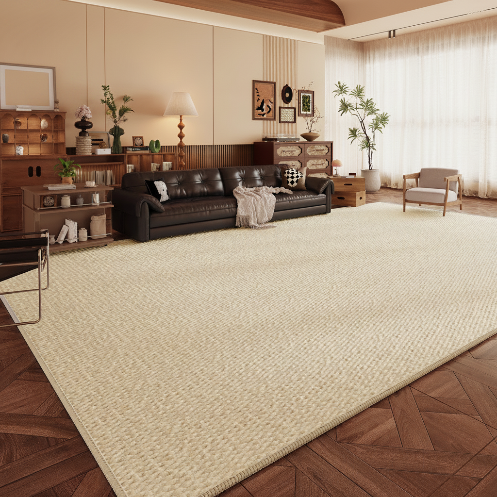 Tapete Minimalista Efecto Sisal Sala y Recámara Lavable - 7