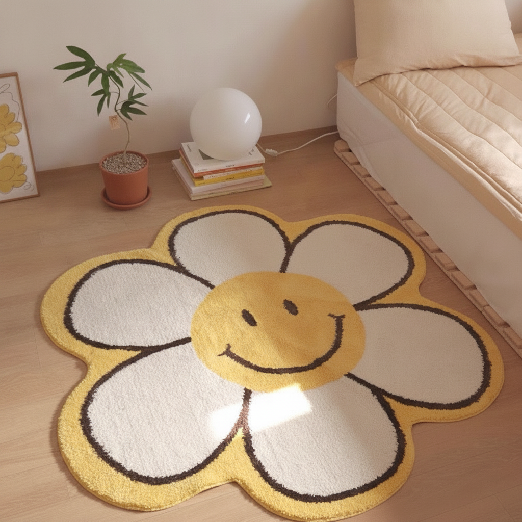Tapete Redondo Antiderrapante Estampado Floral 40–200 cm - 7