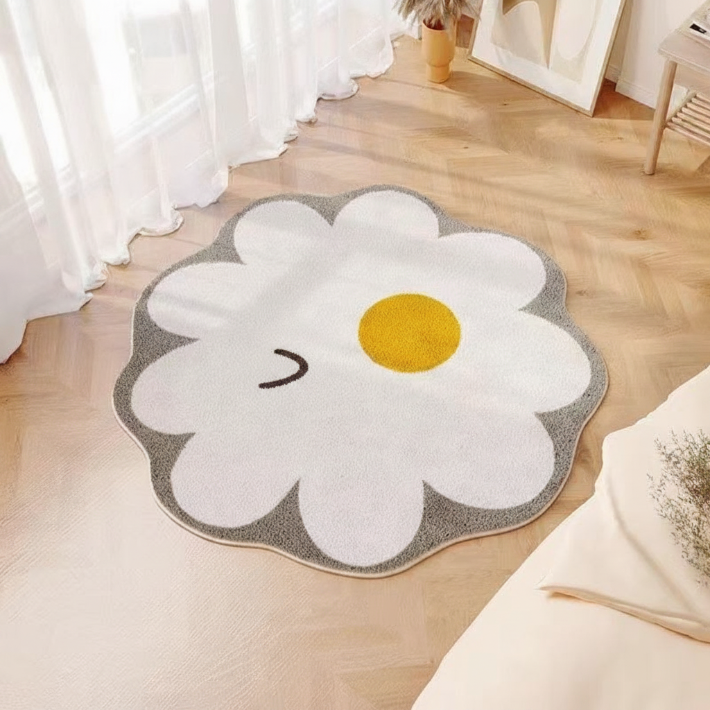 Tapete Redondo Antiderrapante Estampado Floral 40–200 cm - 8