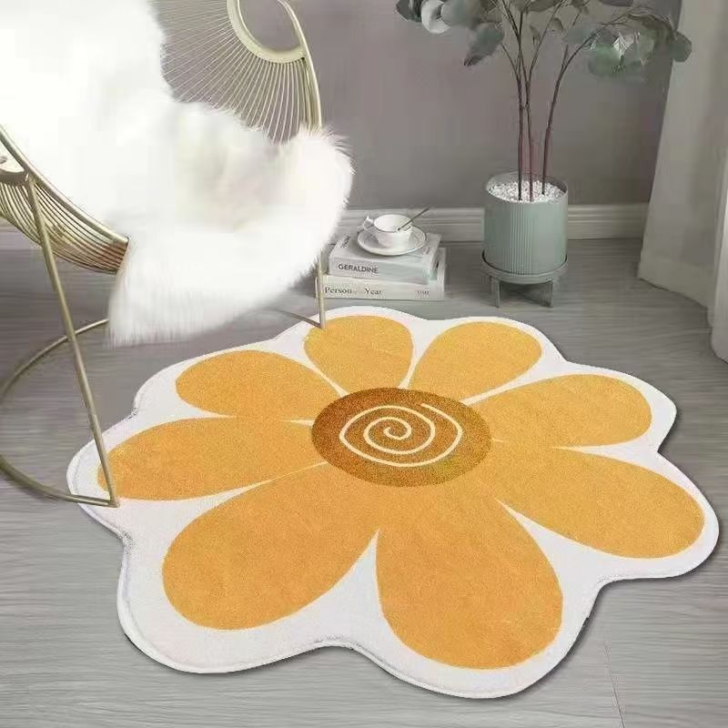 Tapete Redondo Antiderrapante Estampado Floral 40–200 cm