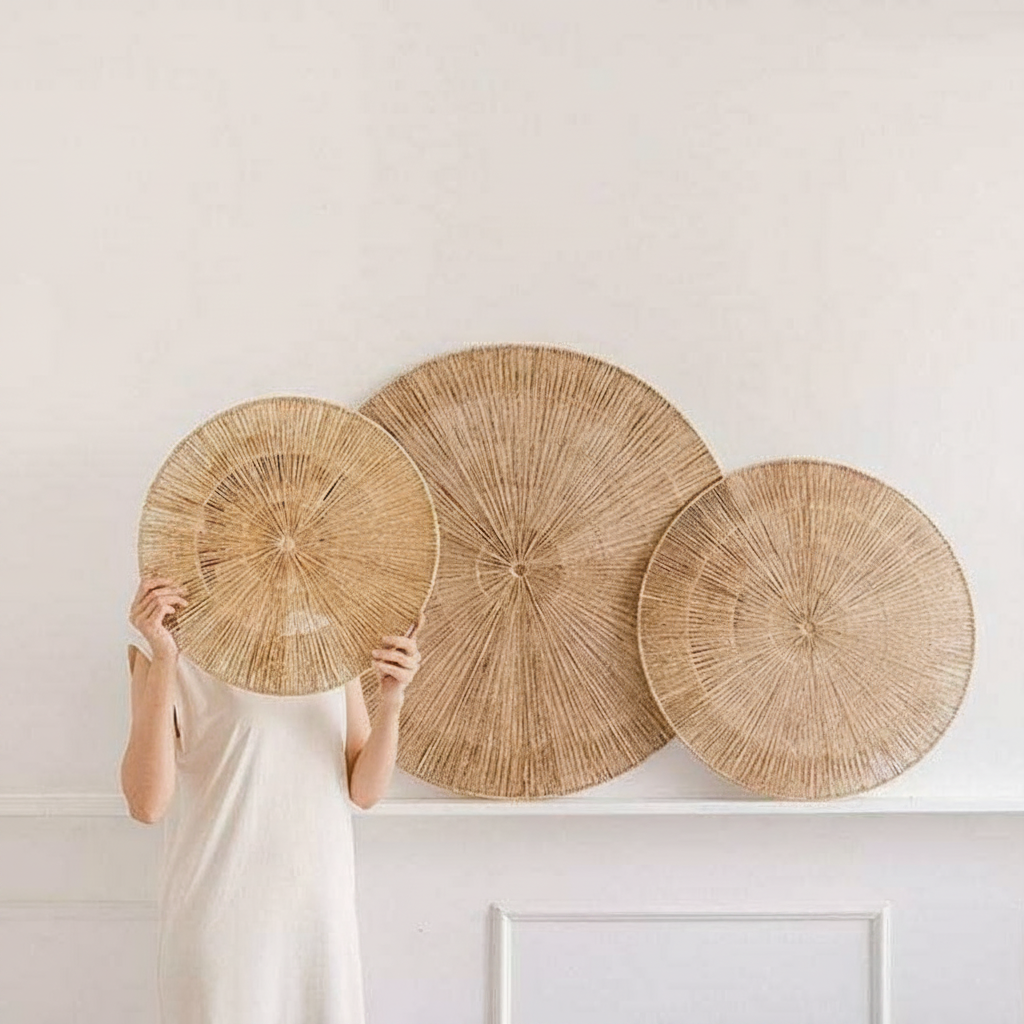 Adorno de pared redondo tejido estilo boho 70 cm - 1