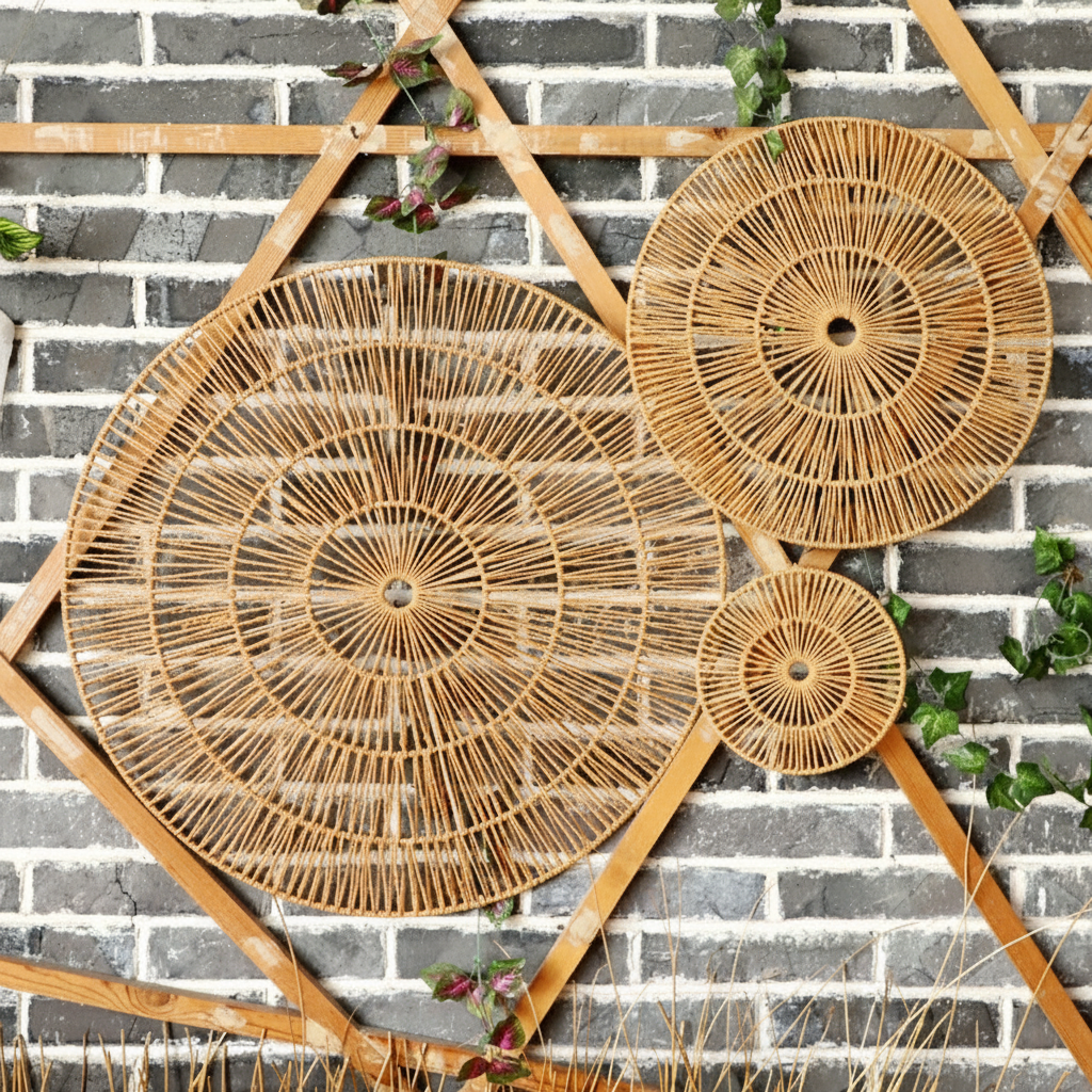 Adorno de pared redondo tejido estilo boho 70 cm - 2