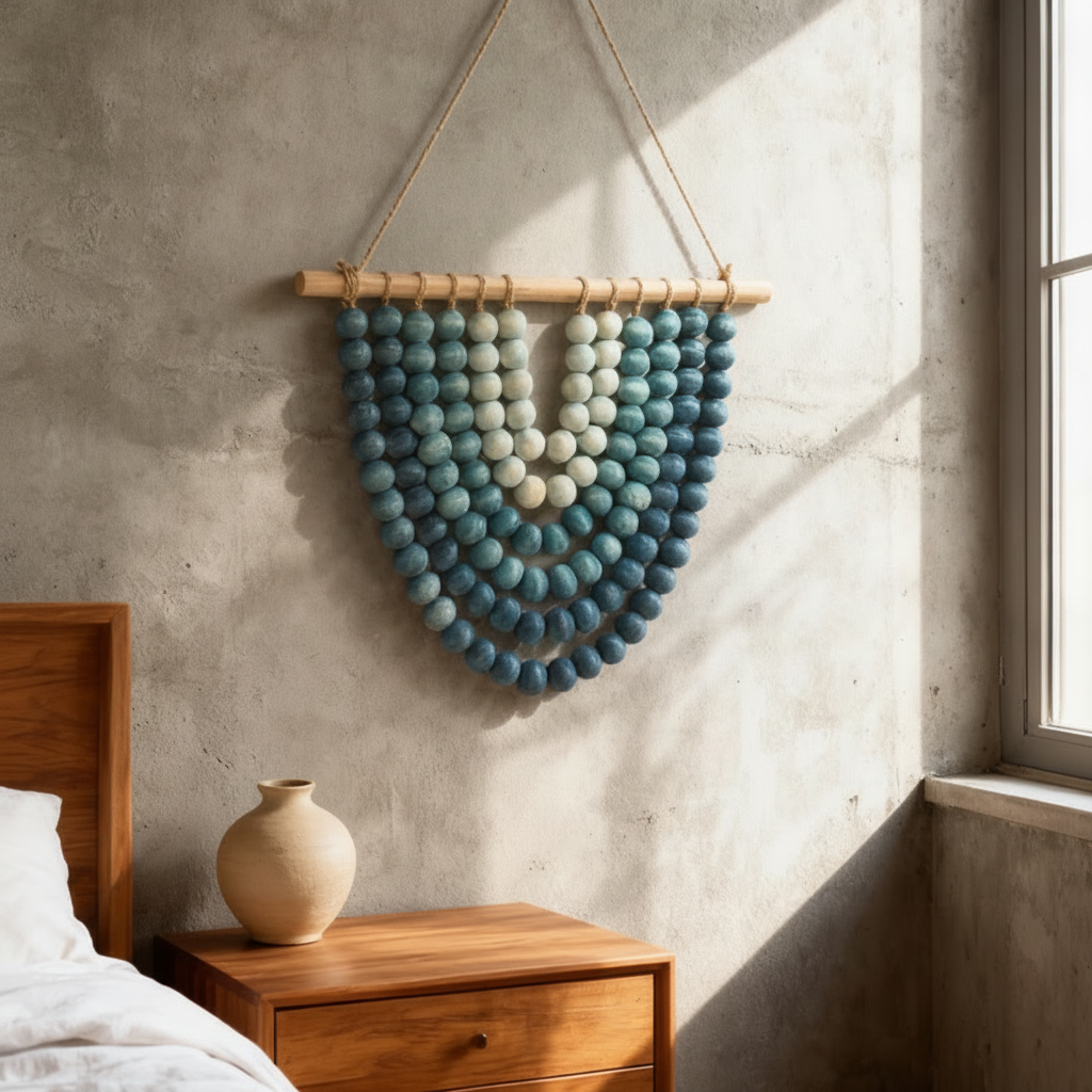 Colgante decorativo de cuentas de madera estilo nórdico - 1