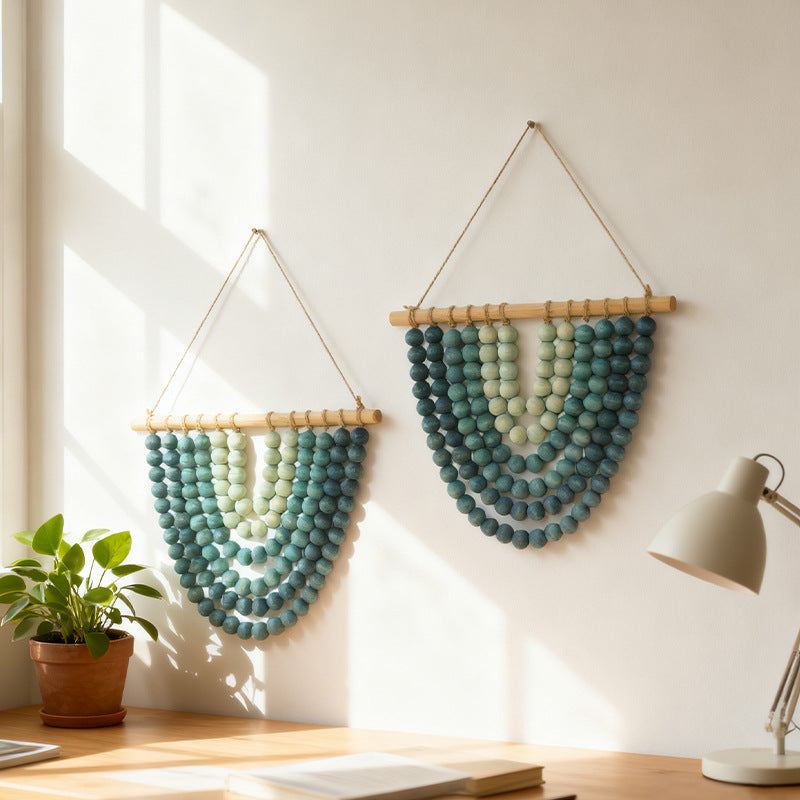 Colgante decorativo de cuentas de madera estilo nórdico - 4