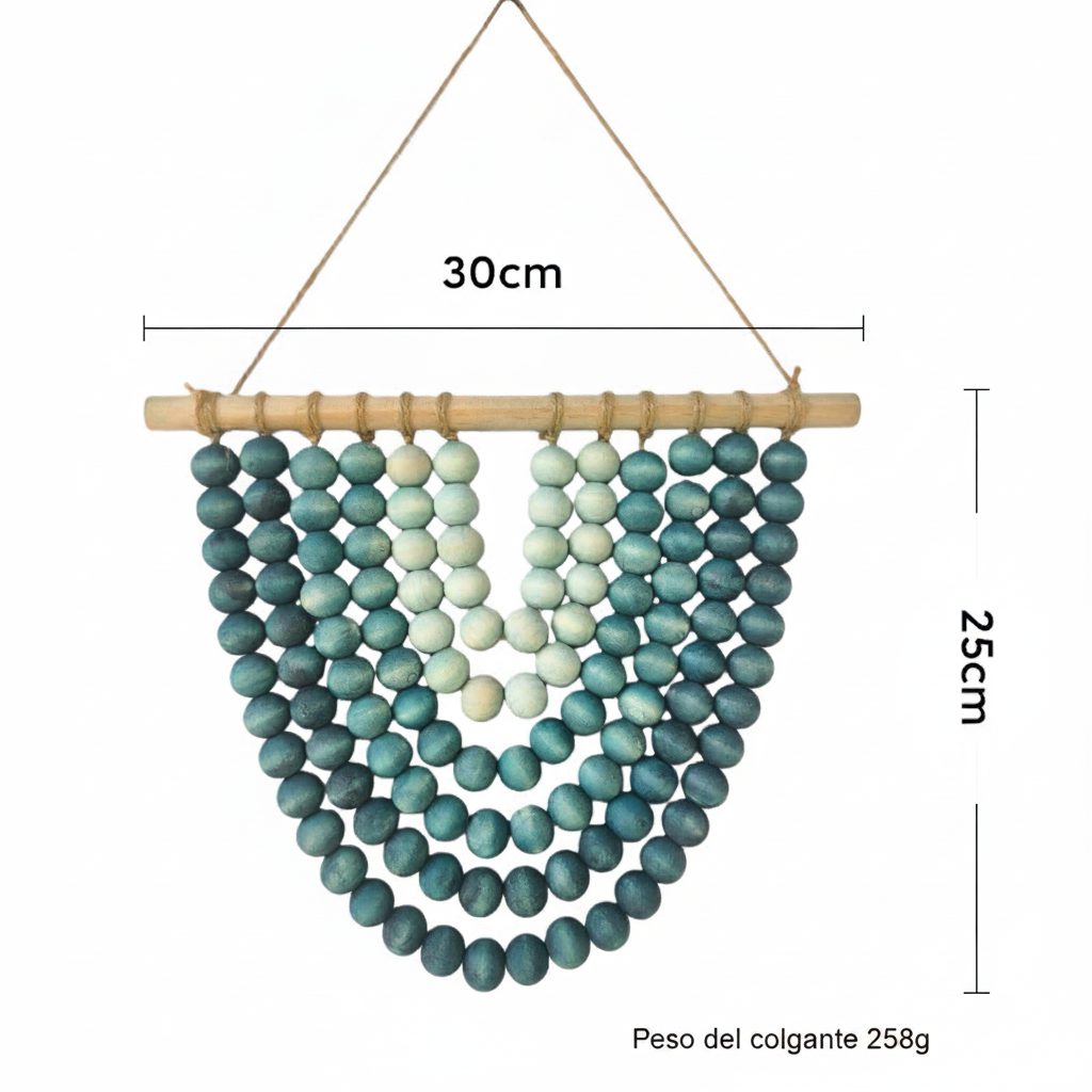 Colgante decorativo de cuentas de madera estilo nórdico - 6