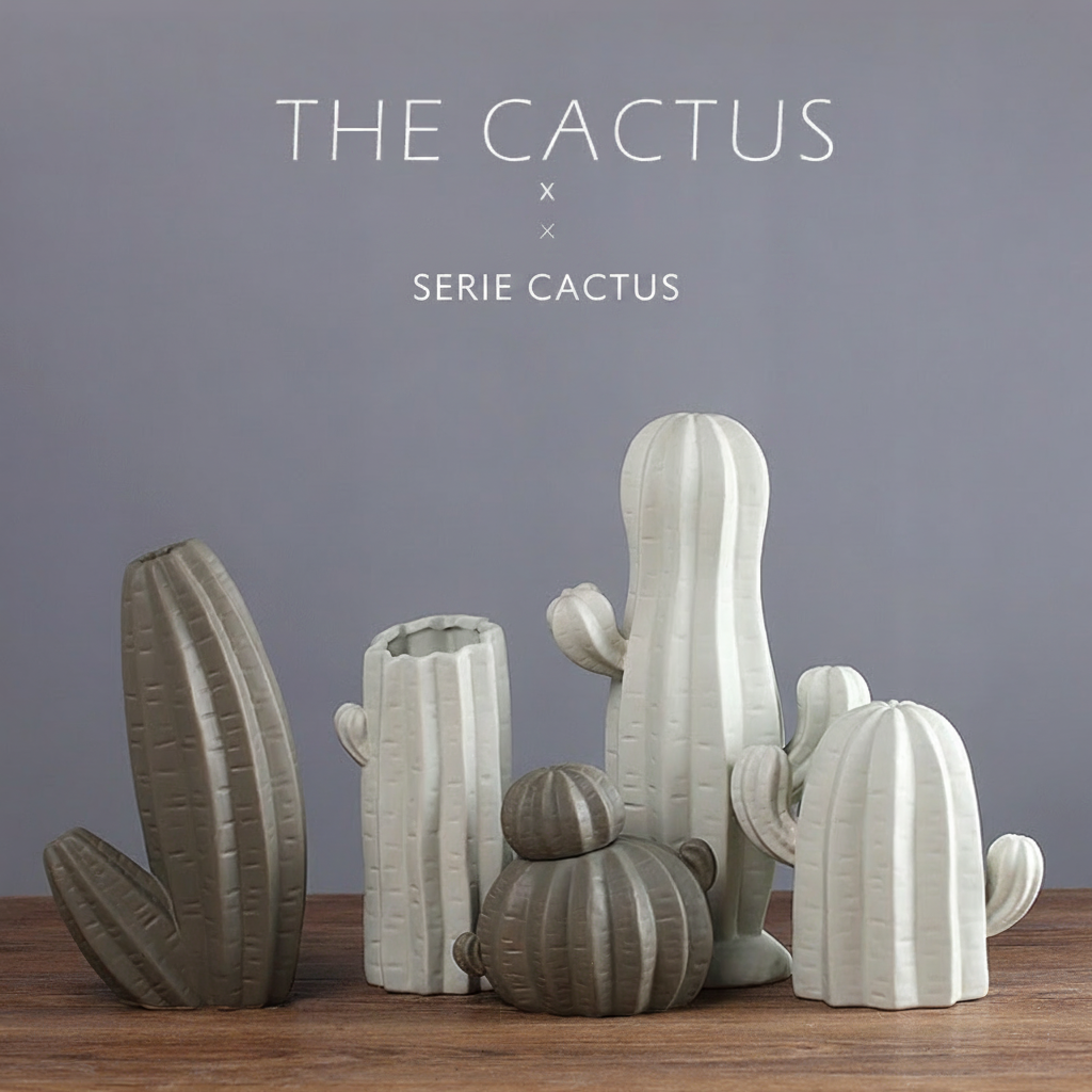 Figura de cactus de cerámica estilo nórdico - 2