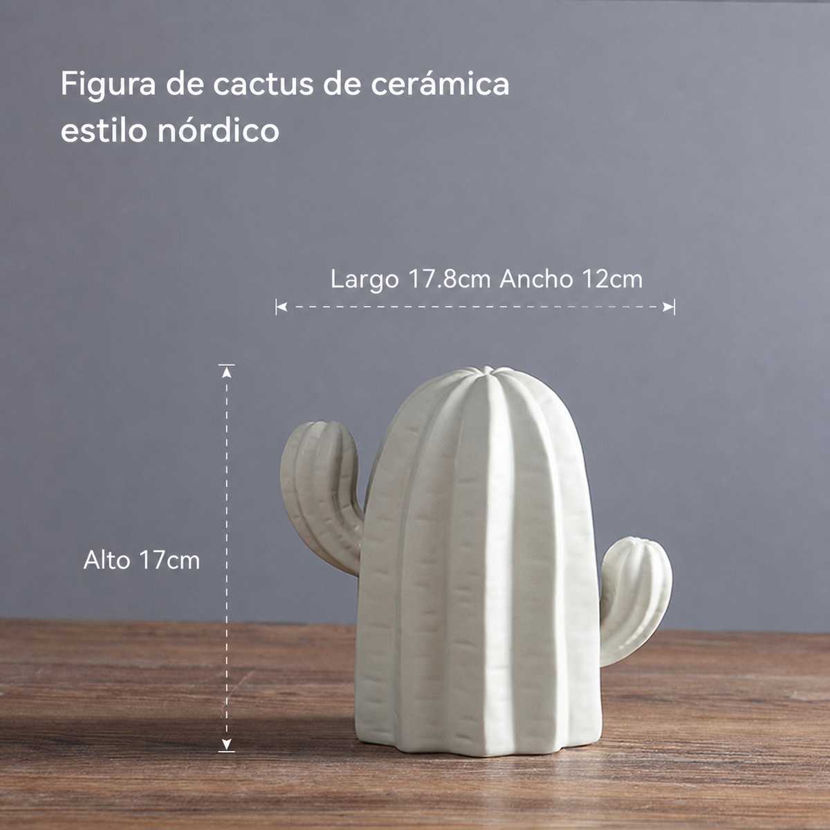 Figura de cactus de cerámica estilo nórdico