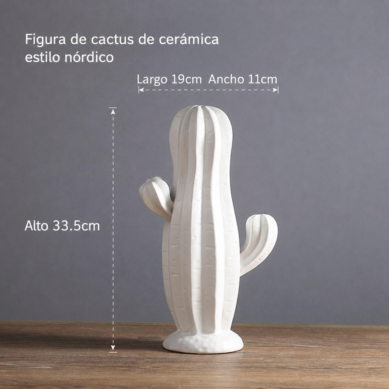 Figura de cactus de cerámica estilo nórdico