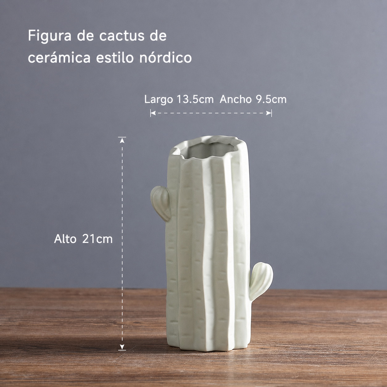 Figura de cactus de cerámica estilo nórdico