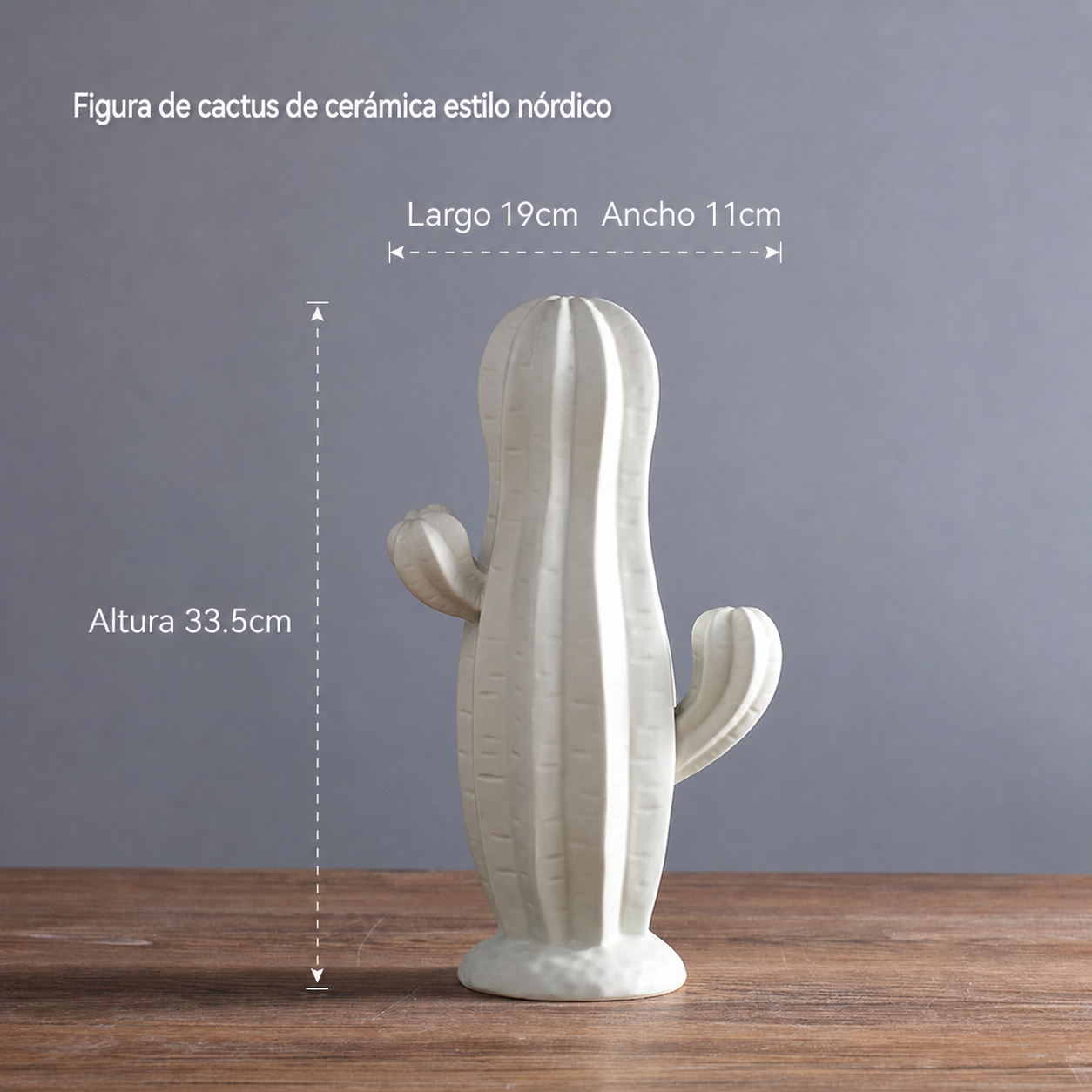Figura de cactus de cerámica estilo nórdico