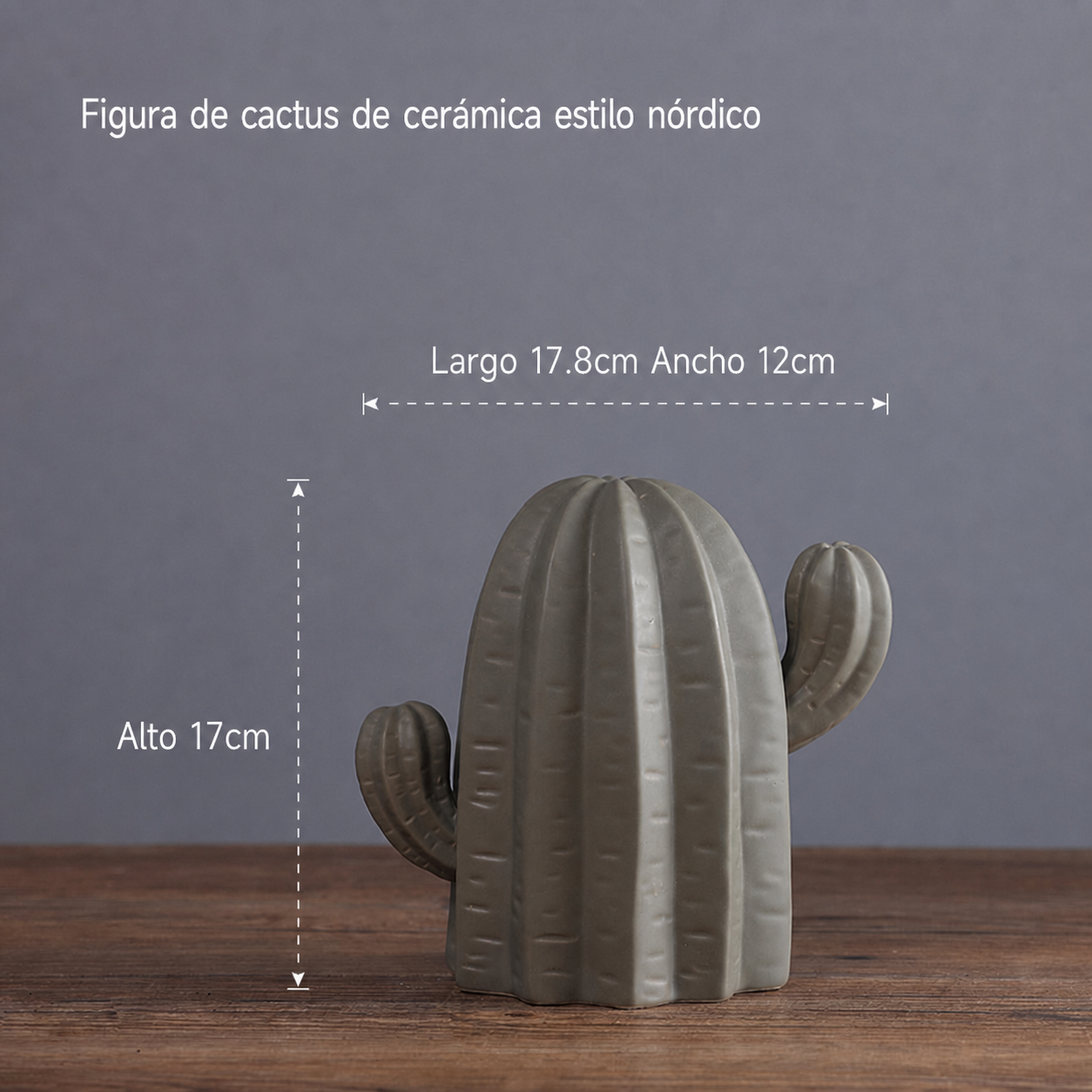 Figura de cactus de cerámica estilo nórdico